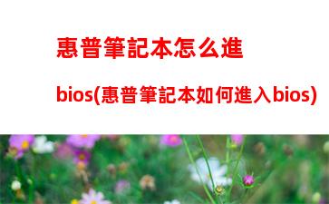 惠普筆記本怎么進bios(惠普筆記本如何進入bios)