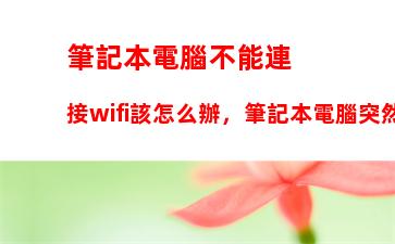 筆記本電腦不能連接wifi該怎么辦，筆記本電腦突然不能連接wifi該怎么辦